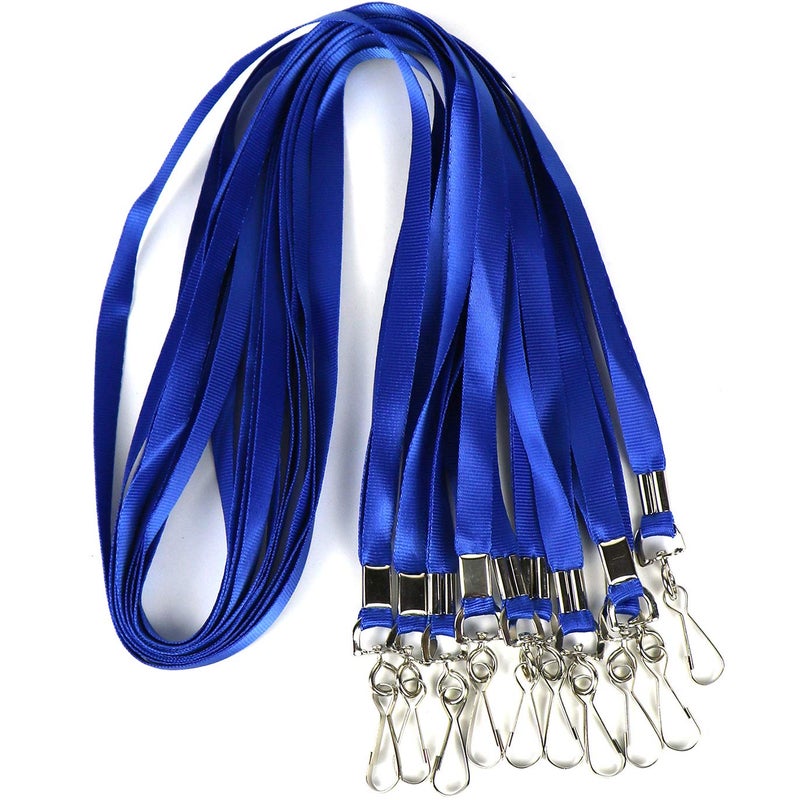 Ollain Bulk Lanyards Premium Cruise Lanyard Nylon Badge Lanyards Id Holder Perfect for Office, Kids, Teachers (Blue, 50 Pack) - Image 1